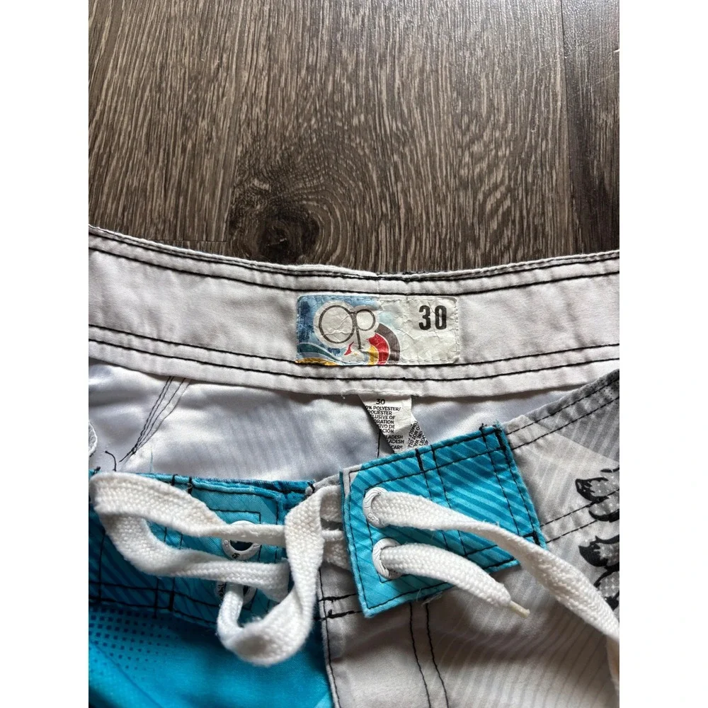 Y2K OP Ocean Pacific Surf Board Short Swim Trunks Size 30
